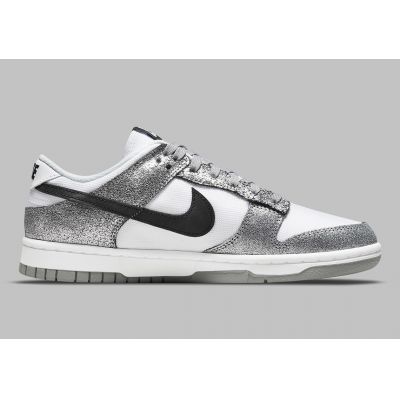 Cheap Nike Dunk Low Features Silver Cracked Leather